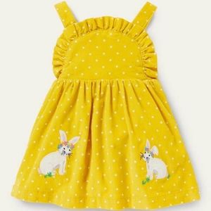 Mini Boden fun Appliqué patch pinnie dress size 9-12 months